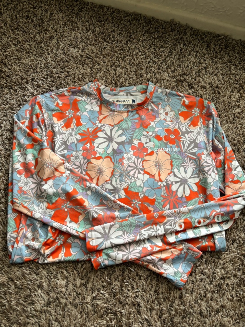 Magellan Outdoors Floral UPF Fish Gear Top - Coral, Mint & Lavender